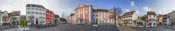 Meersburg Square in front of the new castle Panorama 360 degrees Germany