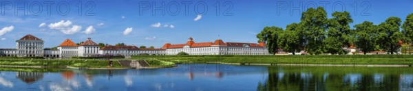 MUNICH, GERMANY, MAY 8, 2012: Panorama of Nymphenburg Palace (Schloss Nymphenburg) . This Baroque