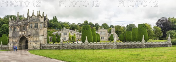 Panorama of Lanhydrock House and Garden, Bodmin, Cornwall, England, UK