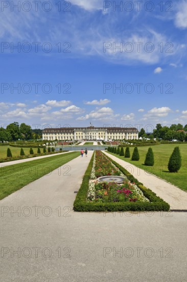 Ludwigsburg, Germany, August 2022: Residential palace in Ludwigsburg with baroque style garden,