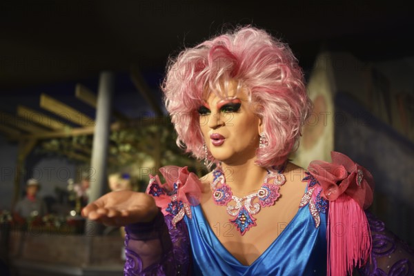 Olivia Jones, Oliver Knöbel, as wax figure in the wax museum Panoptikum, Hamburg, Germany, Europe