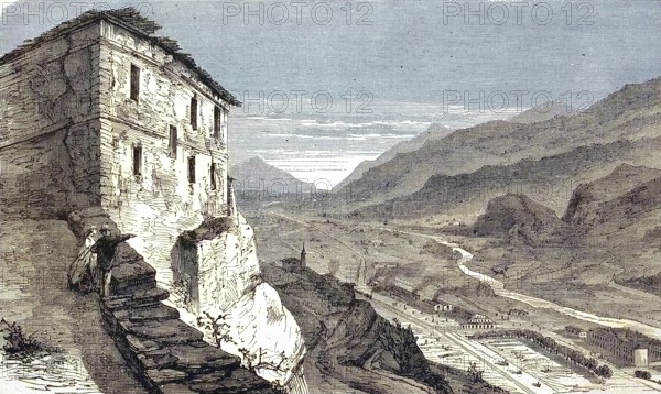 Col du Mont Cenis, view of a railway line of the Mont Cenis Railway, which was in operation from
