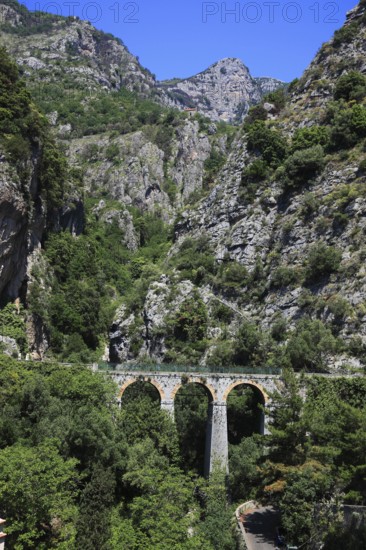 Bridge of the Amalfitana Road, SS163, near Praiano on the Amalfi Coast, Campania, Italy, Europe
