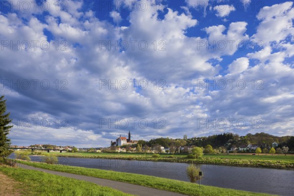 The castle hill of Meissen with the bishop's palace, Albrechtsburg castle and cathedral on the