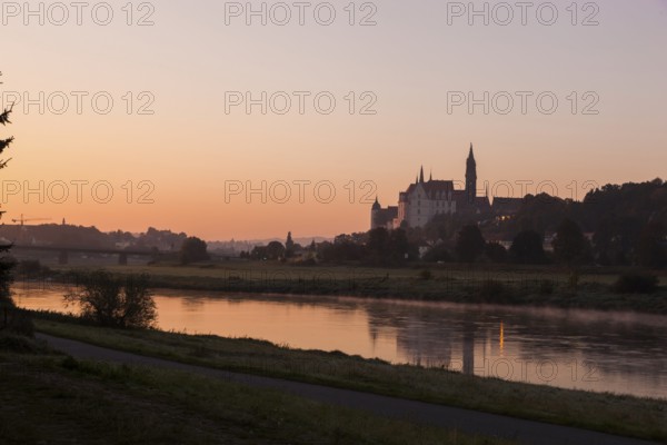Meissen Castle Hill with Bishop's Palace, Albrechtsburg Castle and Cathedral on the Elbe in the