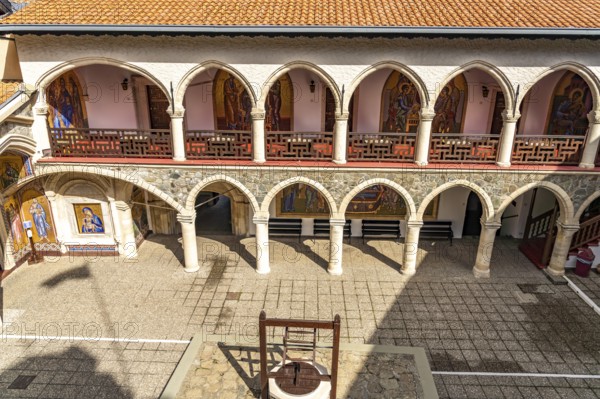 Fountain in the courtyard of Kykkos Monastery in the Troodos Mountains, Cyprus, Europe