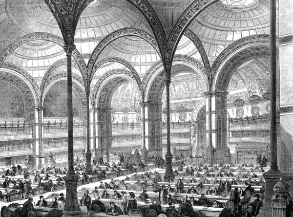 The New Reading Room in the Royal Library in Paris, 1869, France, Historic, digitally restored