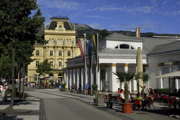 Drinking hall and post office, Bad Ischl, Salzkammergut, Austria, Europe