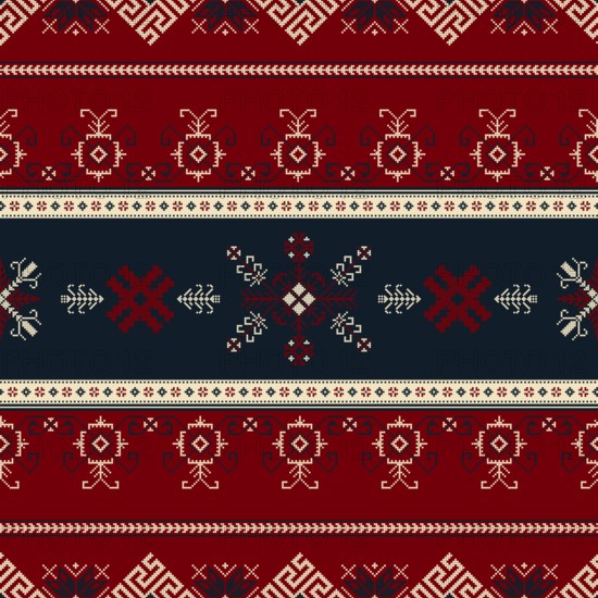 Traditional Latvian embroidery seamless pattern, vector illustration