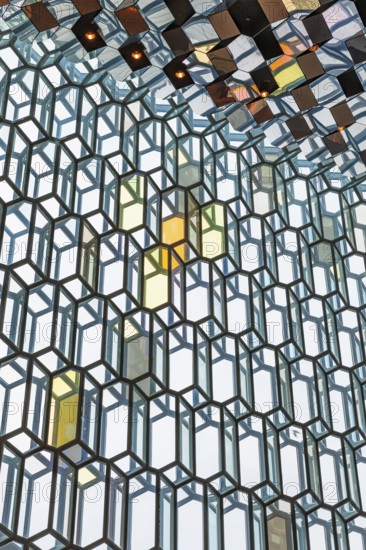 Harpa Concert Hall and Congress Centre, interior view, artistic modern architecture, Reykjavik,