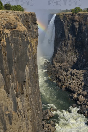 Rainbow over Victoria Falls, Matabeleland North Province, Zimbabwe, Africa