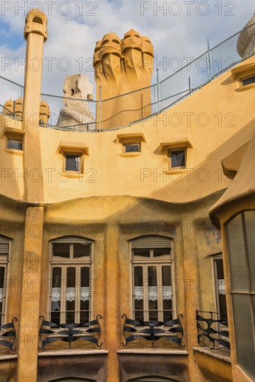 Casa Milà by Gaudi in Barcelona, Spain, Europe