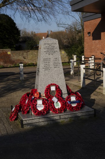 Second World War (1939-45) memorial monument erected in 2004, Saxmundham, Suffolk, England, UK