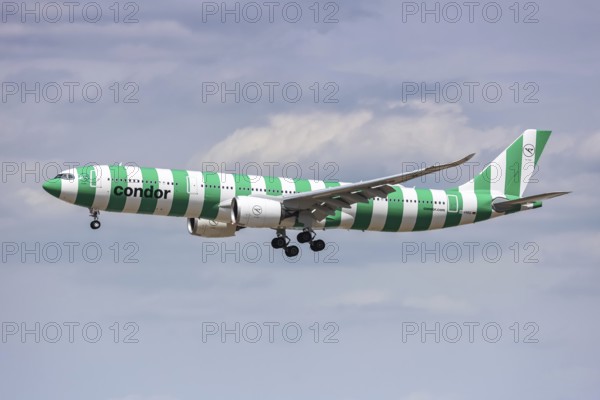 A Condor Airbus A330-900 aircraft with the registration number D-ANRD at Frankfurt Airport,