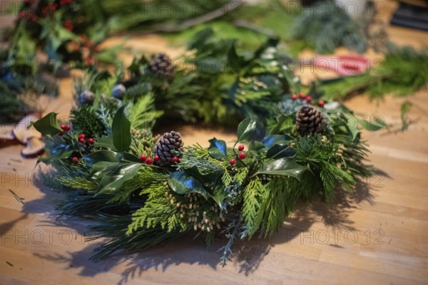 Bound Advent wreath, handmade, Germany, Europe