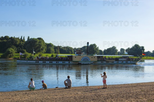 Steamship on the Elbe in Dresden
