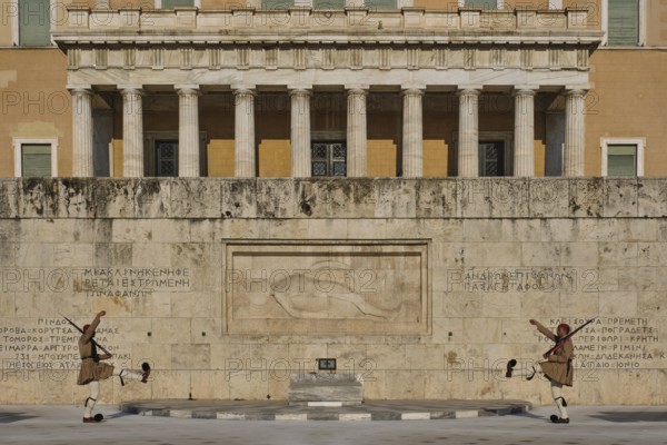 ATHENS, GREECE, MAY 20, 2010: Changing of the presidential guard Evzones in front of the Monument