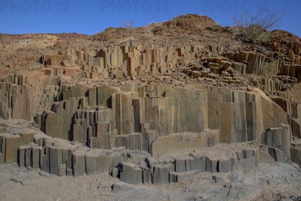 Basalt columns, organ pipes made of basalt, near Twyfelfontein, Kunene region, Namibia, Africa