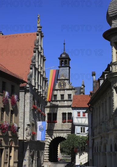 View of the Main Gate from the town side, Marktbreit town, Litzingen district, Lower Franconia,