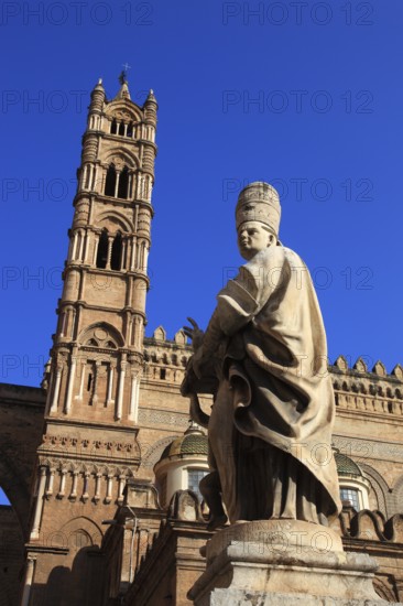 City of Palermo, the Cathedral Maria Santissima Assunta and the Statue of a Saint, UNESCO World