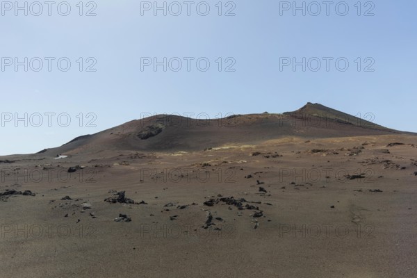 Volcanic crater in Timanfaya National Park, Lanzarote, Canary Islands, Spain, Europe