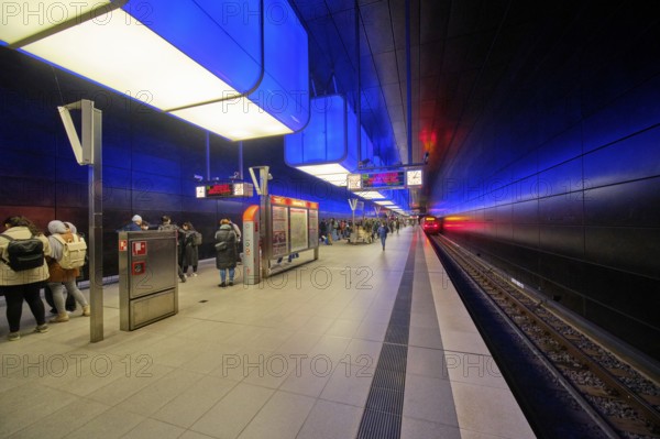 Hafencity University underground stop, interior photo, Hamburg, Land Hamburg, Germany, Europe
