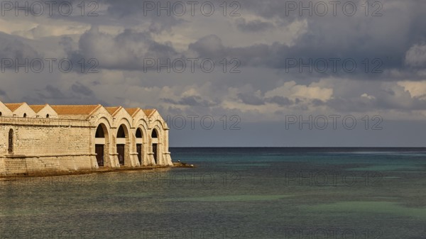 Green sea, Dark clouds, Dramatic light, Tonnara, Old tuna factory, Favignana town, Main town,
