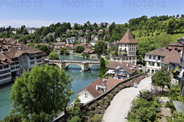 View of the Untertorbrücke bridge on the River Aare, Old Town, Nydegg district, Bern, Canton of