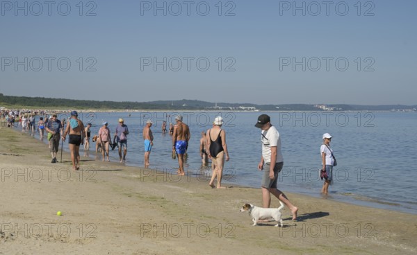 Holidaymaker, sandy beach, Baltic Sea, Swinoujscie, West Pomeranian Voivodeship, Poland, Europe