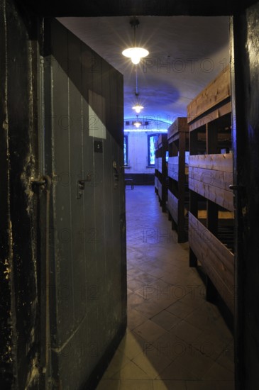 Bunk beds in the barrack room at Fort Breendonk, Belgium, Europe
