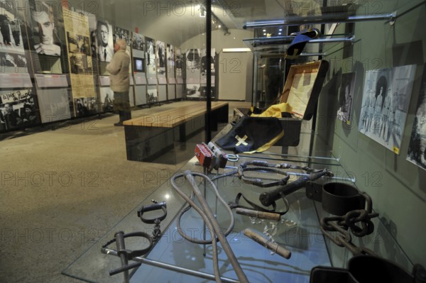 Torture instruments in the Fort Breendonk Museum, Belgium, Europe