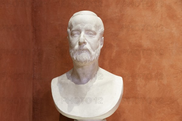 Bust of the composer Michele Puccini, father of the composer Giacomo Puccini, birthplace, Casa