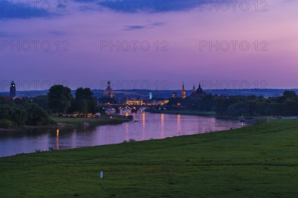 Dresden silhouette seen from the Waldschlösschen Bridge