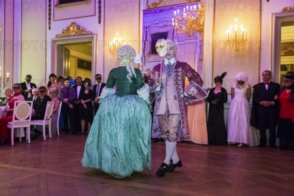Masquerade ball at Rammenau Baroque Palace, Rammenau Palace in Rammenau near Bischofswerda in the