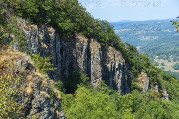 Bort-les-Orgues. The organs are formed by phonolite flows. Correze department. Nouvelle Aquitaine.