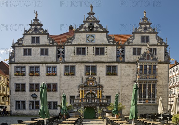 Münden Town Hall in the Weser Renaissance style, Hann. Münden or Hannoversch Münden, Lower Saxony,