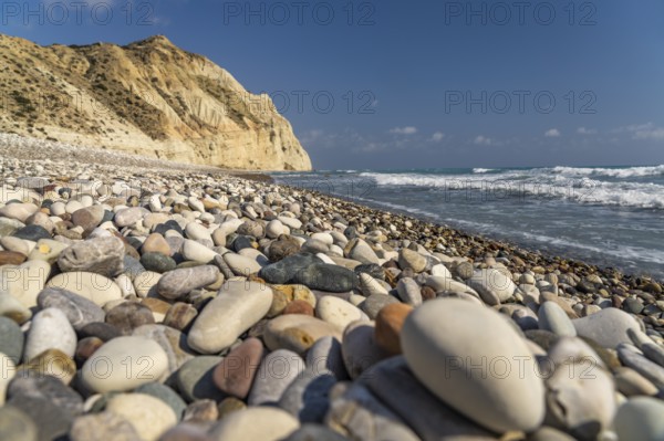 Beach on the cliffs of Cape Aspro near Pissouri, Cyprus, Europe