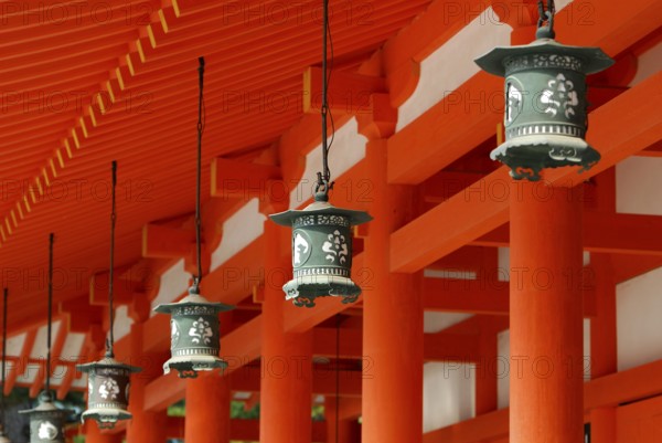 Lanterns, Shintoism, Heian Jingu Shrine, Kyoto, Japan, Asia