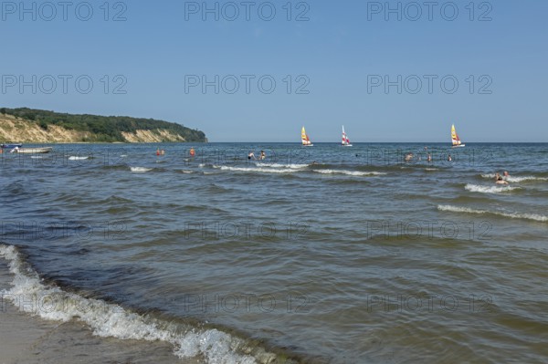 Sailing boats, Nordperd, Südstrand, Göhren, Rügen Island, Mecklenburg-Western Pomerania, Germany,