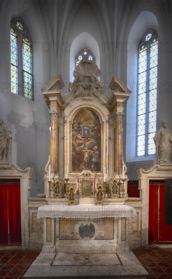 Interior photograph of the Church of the Apostles Chiesa Apostoli, Klausen, Chiusa, Eisacktal,