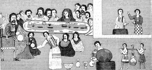 Abyssinia, the Wedding of Cana, Cana, fresco from the church of Towari, 1869, today Ethiopia,