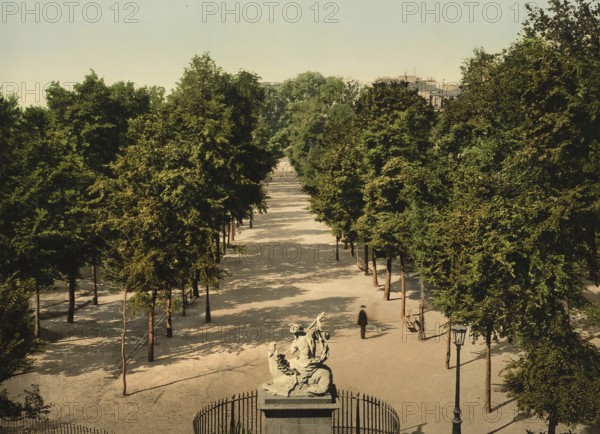 The Cours Dajot, Brest, France, c. 1890, Historic, digitally enhanced reproduction of a photochrome