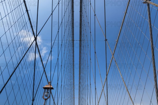 Brooklyn Bridge, historic, history, construction, net, mesh, wire ropes, connection, architecture,