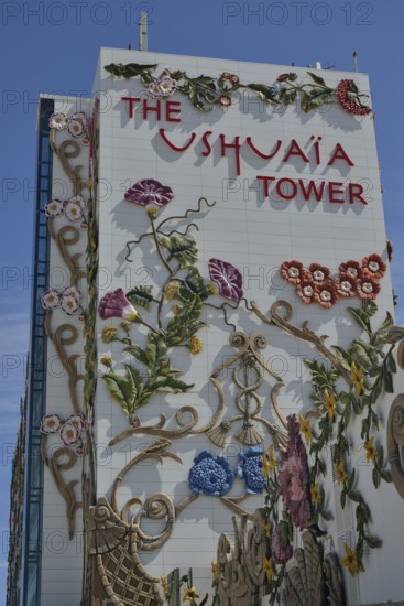 Ushuaia Tower of the Ushuaia Beach Club, Playa d'en Bossa, Ibiza, Balearic Islands, Spain, Europe