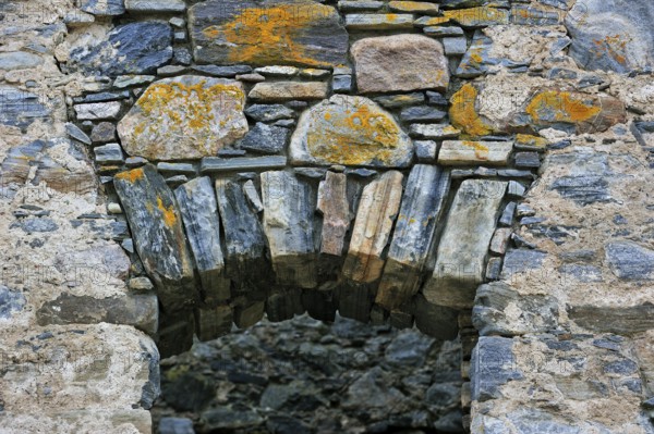 Detail of the ruins of Ruthven Barracks, built in 1719 after the Jacobite Rising of 1715, near
