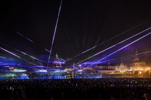 Light and Fire Shohw for the Day of German Unity in Dresden
