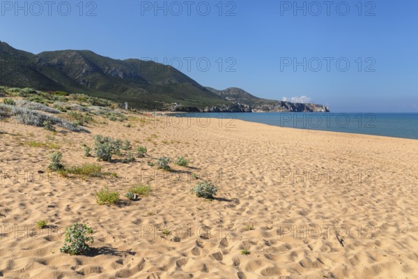 Portixeddu Beach, Province of Sud Sardegna, Sardinia, Italy, Portixeddu, Sardinia, Italy, Europe