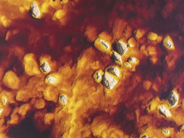 Detail of the Rio Tinto (Red river) with its deep reddish hue due to oxidised iron minerals in its