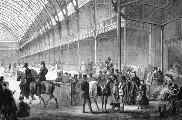 New Riding School in the Palace of Industry, Palace of Industry, 1869, Champs-Elysees, Paris,