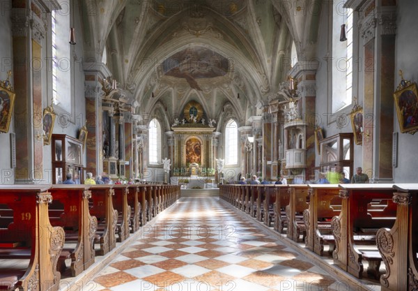 Interior photograph of the Parish Church of St. Michael, Bressanone, South Tyrol, Trentino, Italy,
